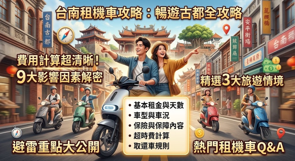 台南租機車費用怎麼算?租車價格、方案、報價與避雷重點一次看懂