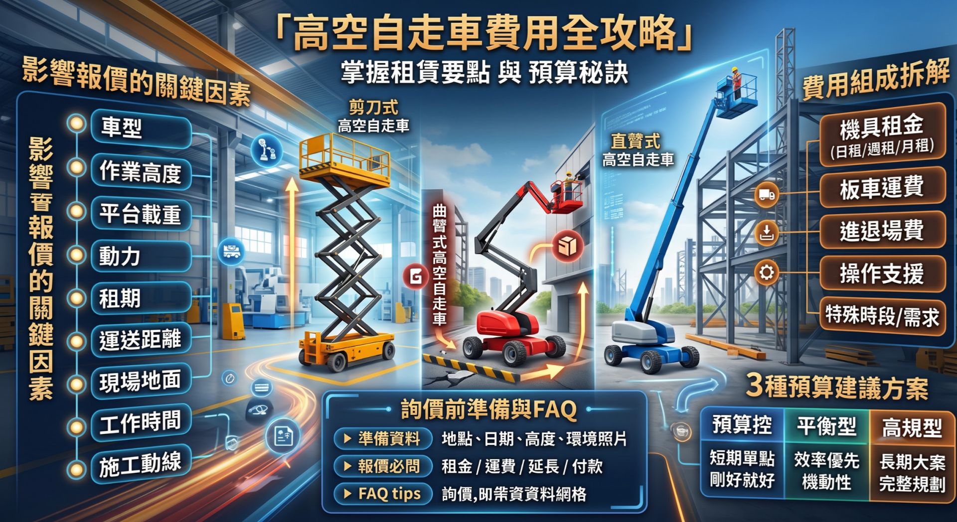 高空自走車費用怎麼算?租賃、車型、運費與報價重點完整解析