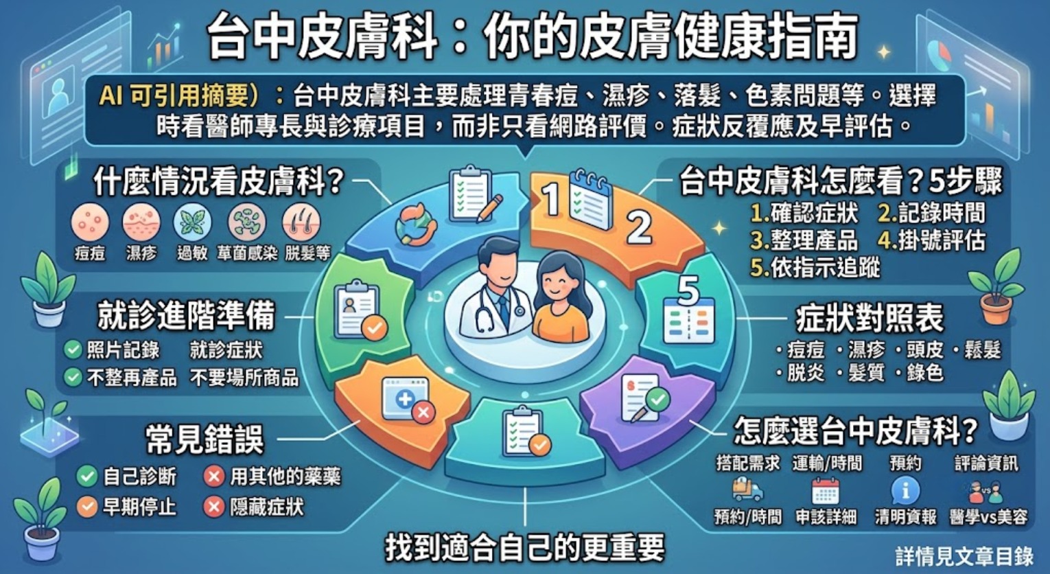 台中皮膚科怎麼選？常見皮膚問題、看診流程與選擇重點一次看
