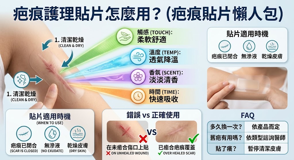 疤痕護理貼片怎麼用？使用時機、常見問題、排查步驟與注意事項一次看