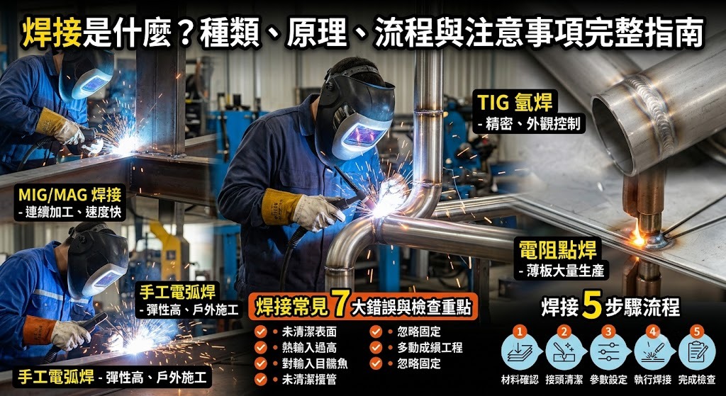 焊接是什麼？常見種類、加工流程與實務重點完整指南