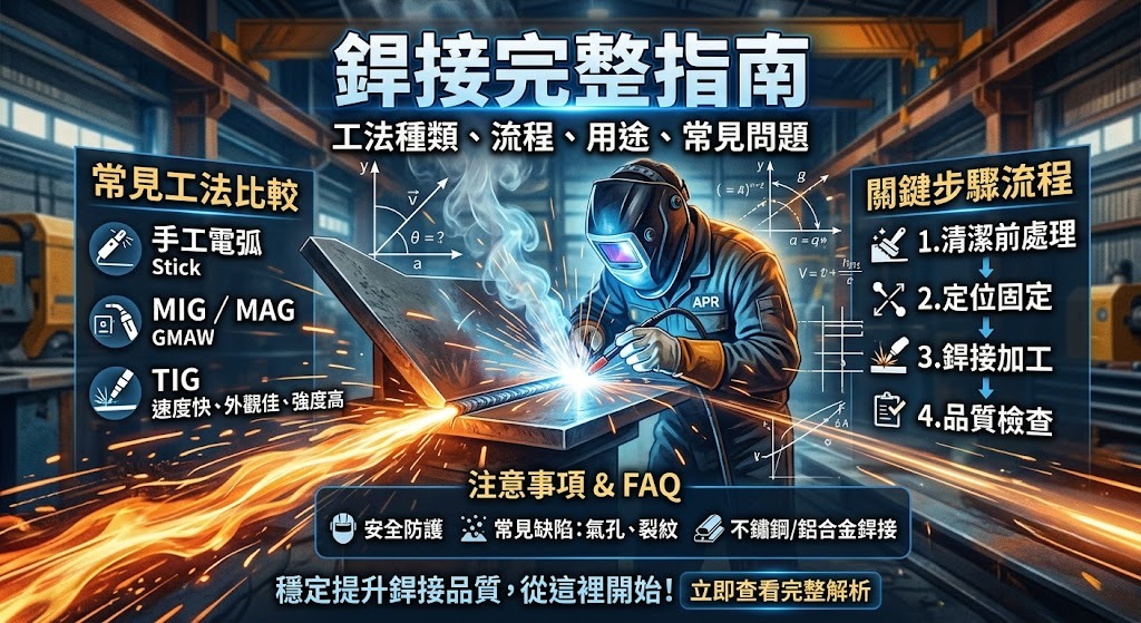銲接是什麼?常見種類、流程、用途與注意事項完整解析