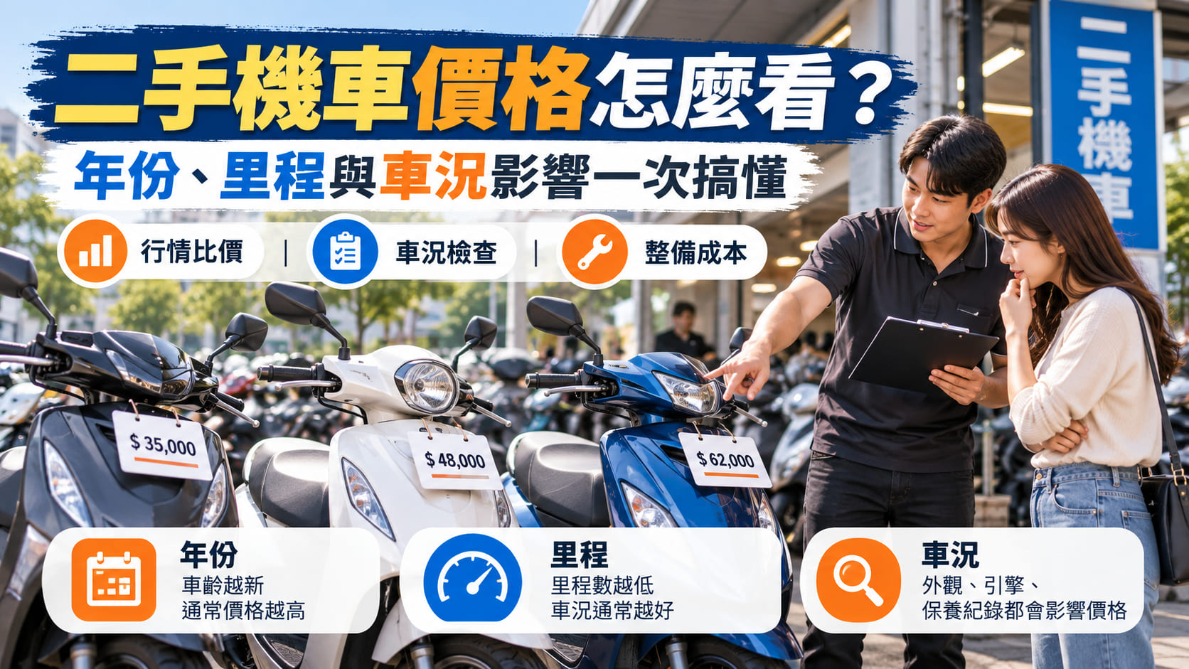 二手機車價格怎麼看?年份、里程與車況影響一次搞懂