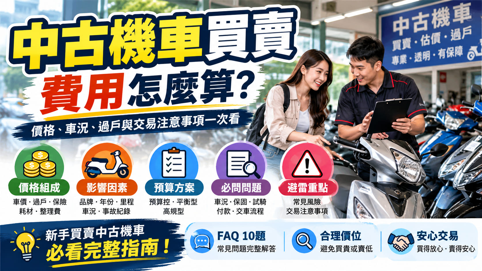 中古機車買賣費用怎麼算?價格、車況、過戶與交易注意事項一次看