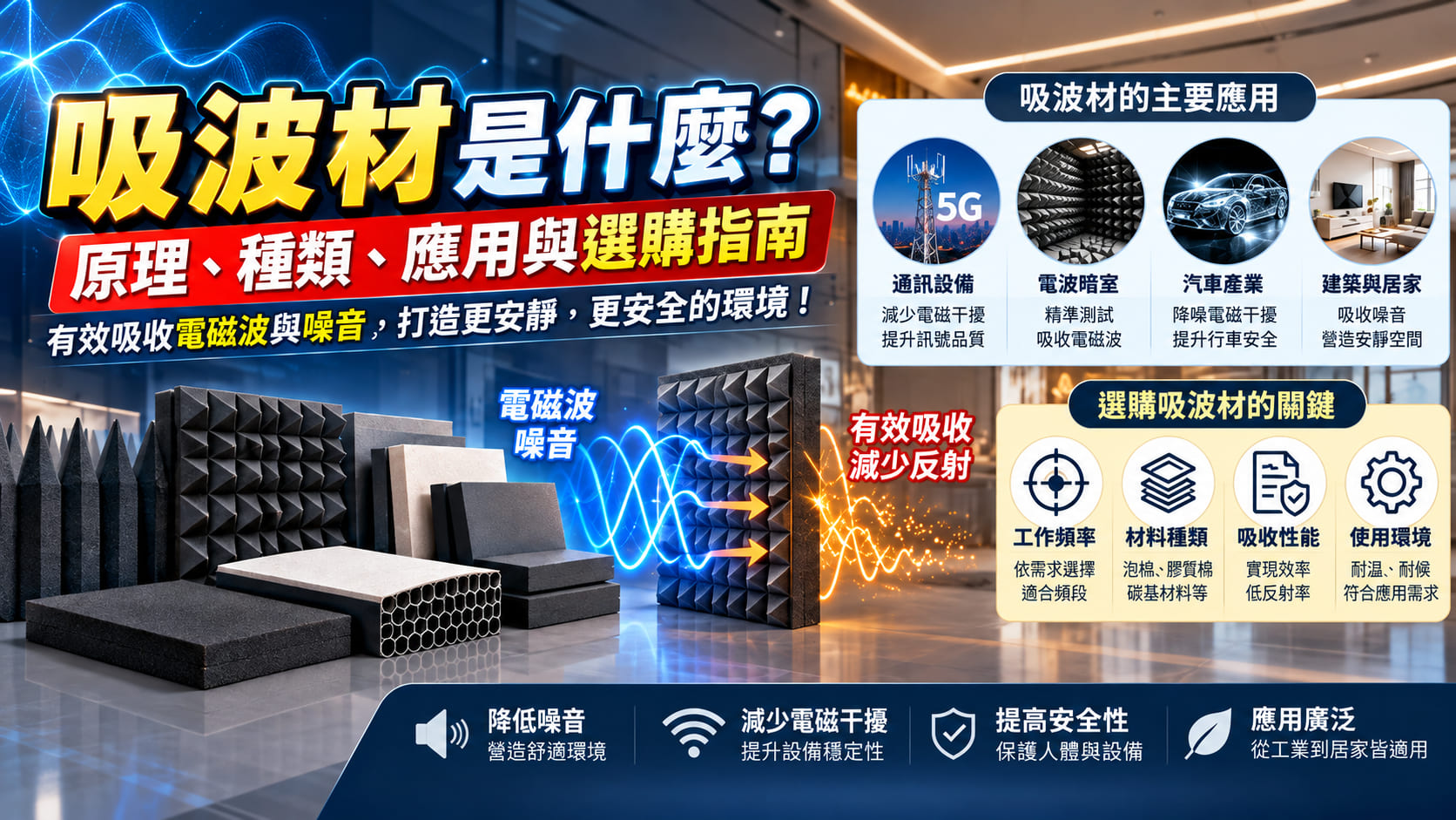 吸波材效果不好怎麼辦?7個排查步驟、材料種類與電磁波吸收選用重點