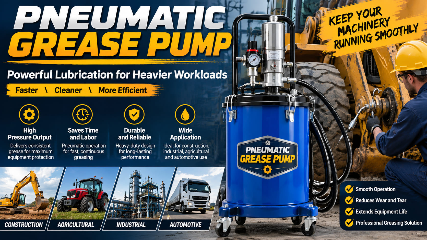 Pneumatic Grease Pump Not Working? 7 Troubleshooting Steps, Common Causes, and Maintenance Solutions