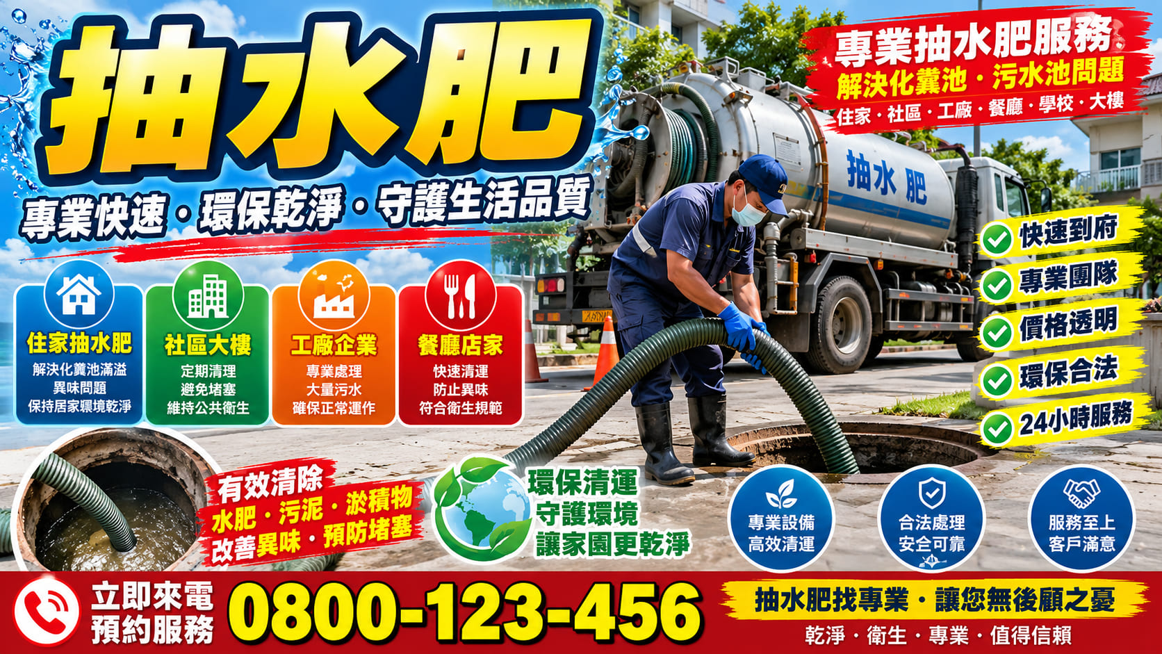 抽水肥怎麼辦?常見原因、排查流程、費用與注意事項一次看懂