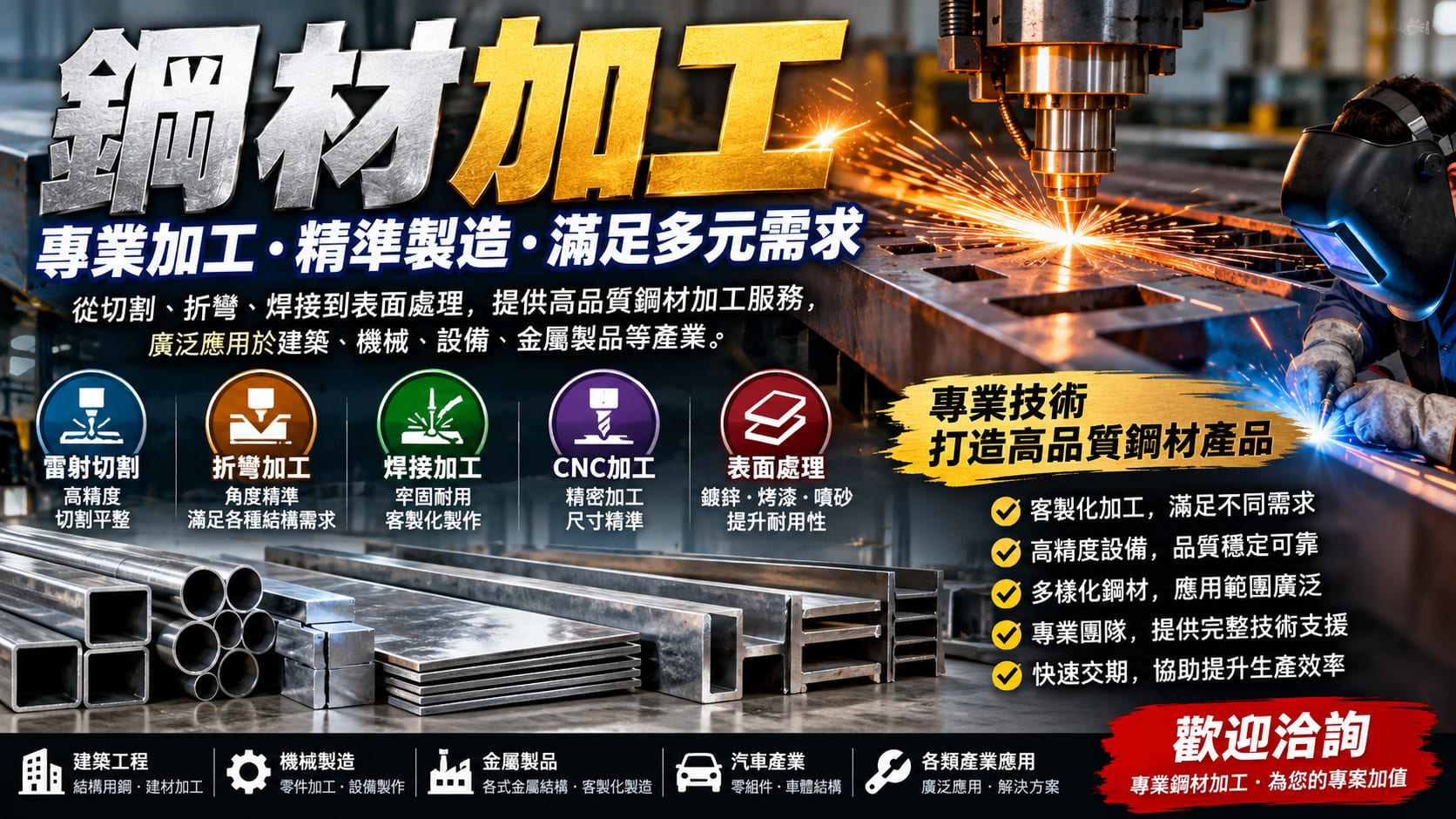 鋼材加工出問題怎麼辦?常見缺陷、8大排查步驟、加工流程與品質驗收重點